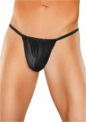 Male Power Nylon Spandex G-String z anatomiczną kieszenią czarny