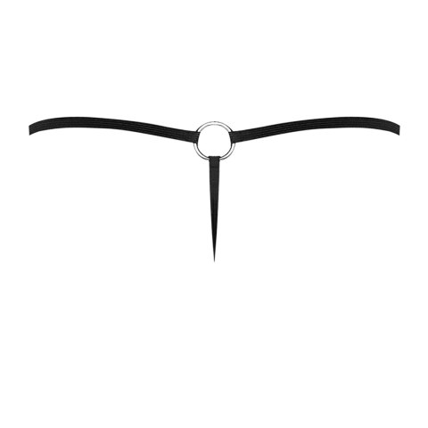 Male Power Nylon Spandex G-String z kieszonką, elastyczny czarny