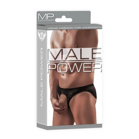 Male Power Nylon Spandex majtki bez kieszeni, elastyczne bikini czarne