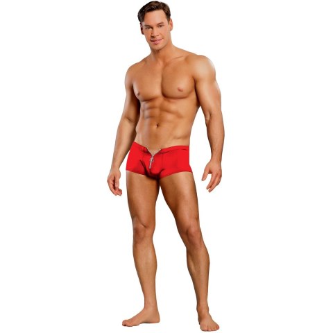 Male Power Nylon Spandex mini szorty z zamkiem, czarne, rozmiar M
