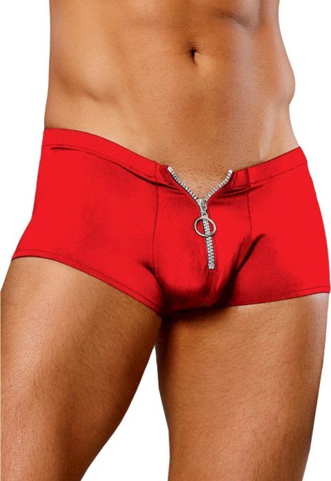 Male Power Nylon Spandex mini szorty z zamkiem, czarne, rozmiar M