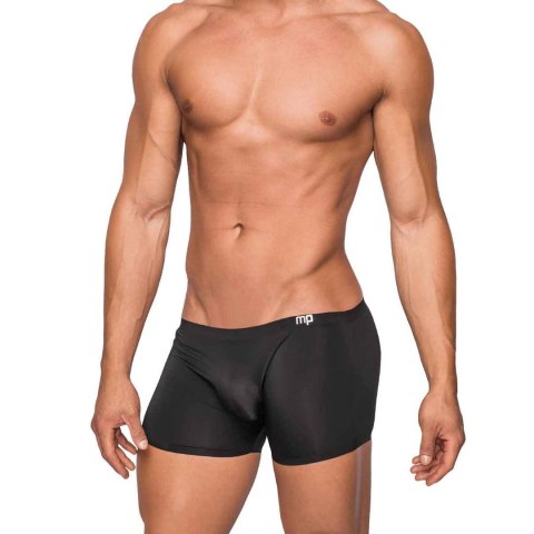Male Power Seamless Sleek Mini szorty XL z bezszwową kieszenią czarne