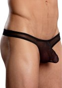 Male Power Stringi Pouch SM mesh anatomiczne ultra niskie czarne