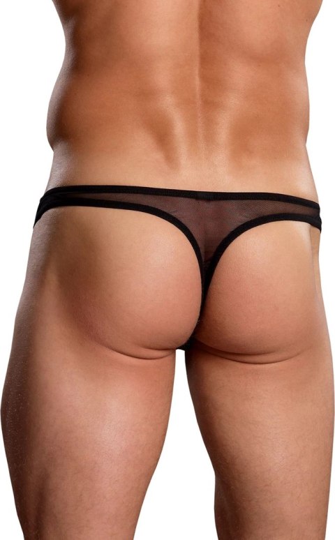 Male Power Stringi Pouch SM mesh anatomiczne ultra niskie czarne