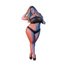 Magic Silk Exposed Zestaw Bielizny Plus Size Koronka Czarny