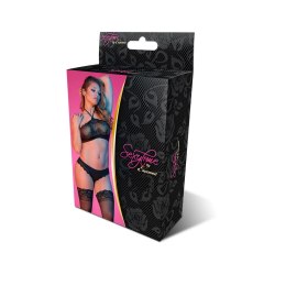 Magic Silk Exposed komplet: biustonosz bandeau i majtki L/XL koronka