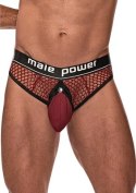 Male Power Cock Pit Net stringi z siatki z kieszenią L/XL czarne
