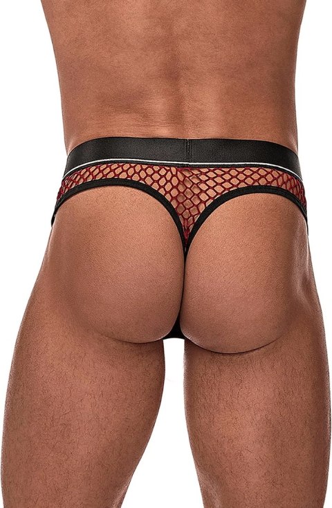 Male Power Cock Pit Net stringi z siatki z kieszenią L/XL czarne