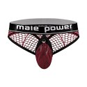 Male Power Cock Pit Net stringi z siatki z kieszenią L/XL czarne