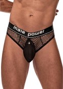 Male Power Cock Pit Net stringi z siatki z odpinaną kieszenią L/XL