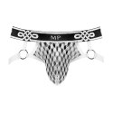 Male Power Diamond Mesh Jock Ring LXL z elastycznym tyłem czarny