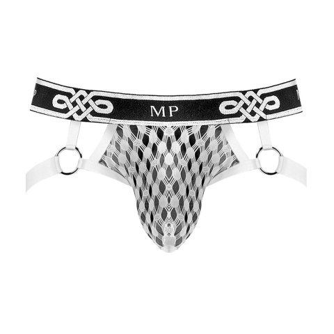Male Power Diamond Mesh Jock Ring LXL z elastycznym tyłem czarny