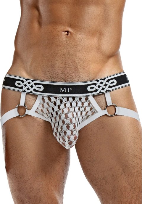 Male Power Diamond Mesh Jock Ring otwarty tył czarny L/XL