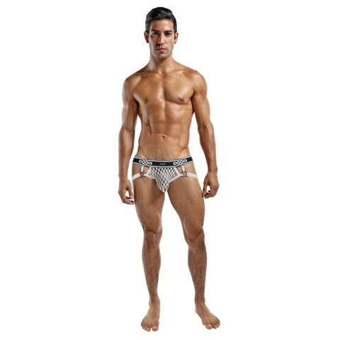Male Power Diamond Mesh Jock Ring otwarty tył czarny L/XL