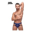 Male Power Diamond Mesh Jock Ring - stringi z otwartym tyłem, czarne
