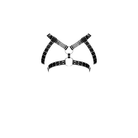 Male Power Gemini uprząż z imitacji skory, regulowana, czarna