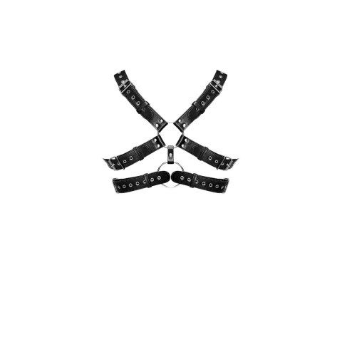 Male Power Gemini uprząż z imitacji skory, regulowana, czarna