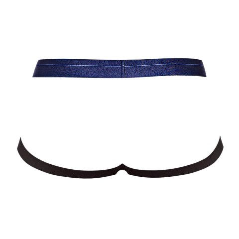 Male Power Jock Ring LXL - siateczkowy model z otwartym tyłem, czarny