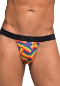 Male Power Jock SM Pride - Stringi z otwartym tyłem, modal, czarne