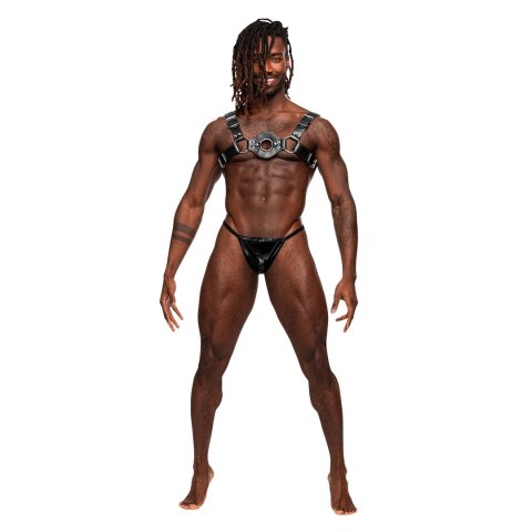 Male Power Libra szelki z imitacji skory, regulowane, czarne