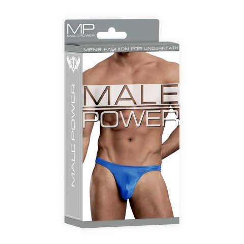 Male Power Satin Spandex Stringi męskie z elastycznym wykończeniem czarne