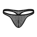 Male Power Stretch Lace Stringi Bong koronkowe czarne S/M