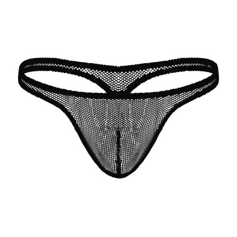 Male Power Stretch Lace Stringi Bong koronkowe czarne S/M
