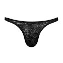 Male Power Stretch Lace - stringi męskie, koronkowe, czarne