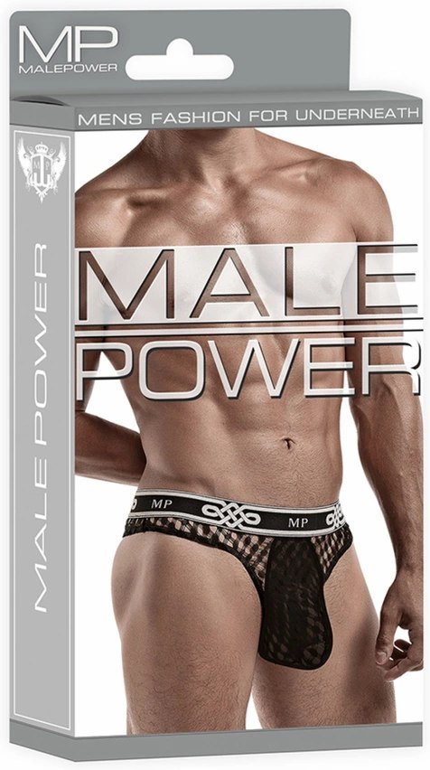 Male Power Stringi Lo Rise LXL czarne niskie wycięcie Peep Show