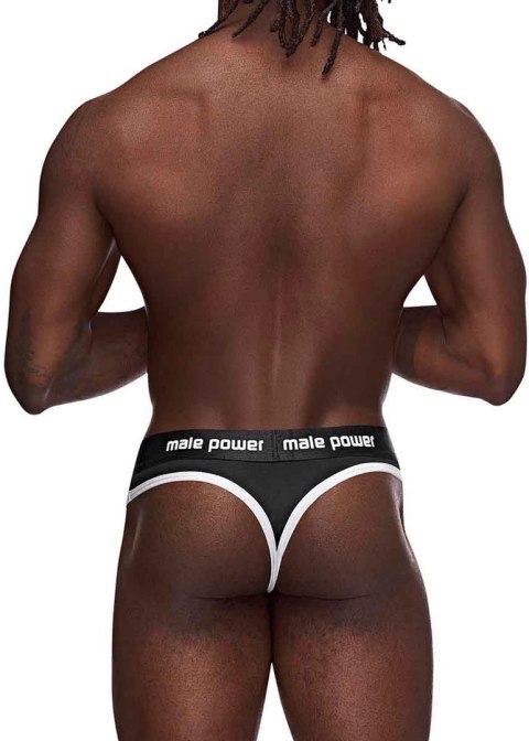 Male Power Stringi Thong L/XL Helmet wyściełana saszetka czarne
