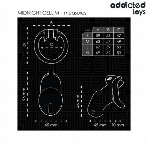 Addicted Toys Locked Midnight Cell system zabezpieczający M 4,2 cm ADDICTED