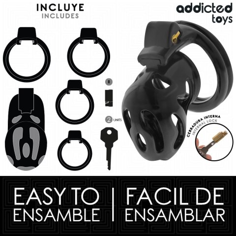Addicted Toys Locked - system zabezpieczający, 8 cm, 4 rozmiary pierścieni ADDICTED