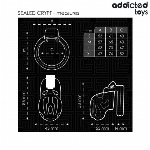 Addicted Toys Locked - system zabezpieczający, 8 cm, 4 rozmiary pierścieni ADDICTED