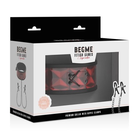 BEGME Red Edition - Kołnierz z neoprenową wyściołką i regulowanymi klipsami BEGME