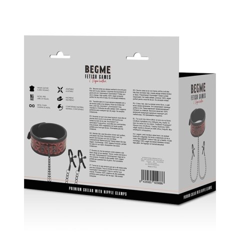 BEGME Red Edition - Kołnierz z neoprenową wyściołką i regulowanymi klipsami BEGME