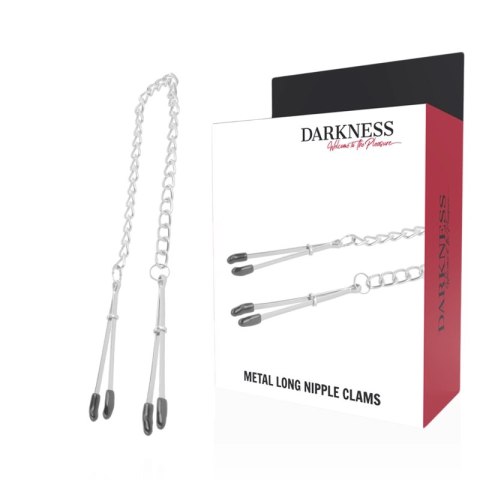 Darkness Metalowe Zaciski na Sutki z Regulacją, Łańcuszek, Unisex DARKNESS