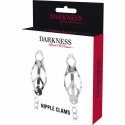 Darkness Metalowy Zacisk z Łańcuszkiem - Model Regulowany, Srebrny DARKNESS