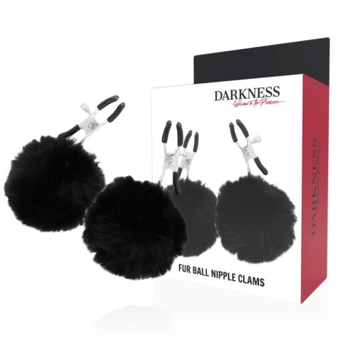 Darkness Zaciski Regulowane z Pomponami Metalowe Bez Niklu DARKNESS