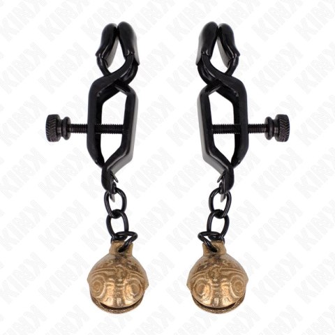KINK Bell Jaw klipsy ozdobne na sutki czarne 7 cm z dzwoneczkami KINK