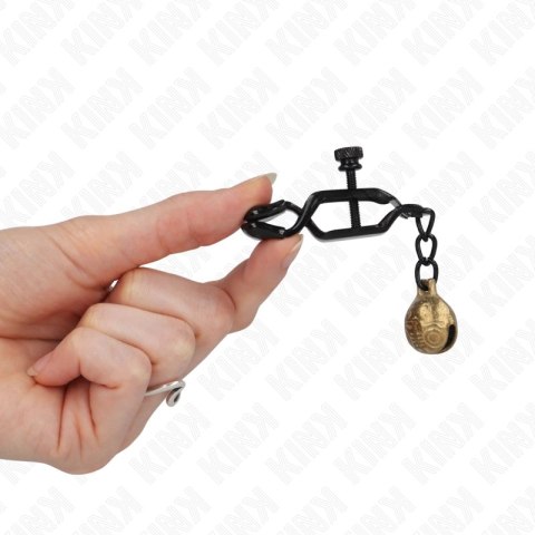 KINK Bell Jaw klipsy ozdobne na sutki czarne 7 cm z dzwoneczkami KINK