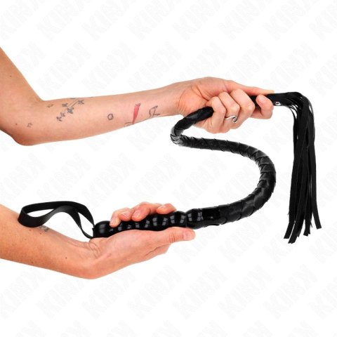 KINK Bicz Weżowy z Koralikami 80 cm - Model Skorzany z Elementami Dekoracyjnymi KINK