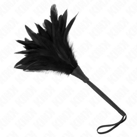 KINK Czarna Rozga z Piorami 36 cm - Model Anatomiczny, Lekka Konstrukcja KINK