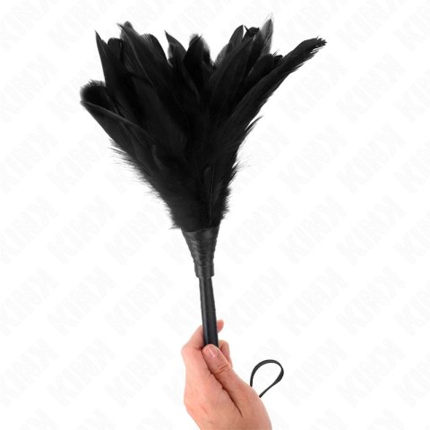 KINK Czarna Rozga z Piorami 36 cm - Model Anatomiczny, Lekka Konstrukcja KINK