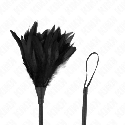 KINK Czarna Rozga z Piorami 36 cm - Model Anatomiczny, Lekka Konstrukcja KINK