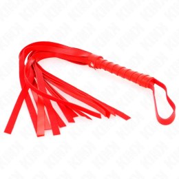KINK Czerwony bat prosty 45 cm - model skorzany, wytrzymały uchwyt KINK