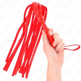 KINK Czerwony bat prosty 45 cm - model skorzany, wytrzymały uchwyt KINK