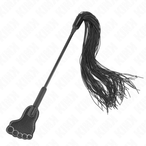KINK Paddle w kształcie stopy z frędzlami 31 cm - czarne wykończenie KINK