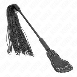 KINK Paddle w kształcie stopy z frędzlami 31 cm - czarne wykończenie KINK