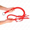 KINK Snake Whip 65cm czerwony pierścień - skorzany bat z ergonomicznym uchwytem KINK