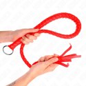 KINK Snake Whip 65cm czerwony pierścień - skorzany bat z ergonomicznym uchwytem KINK